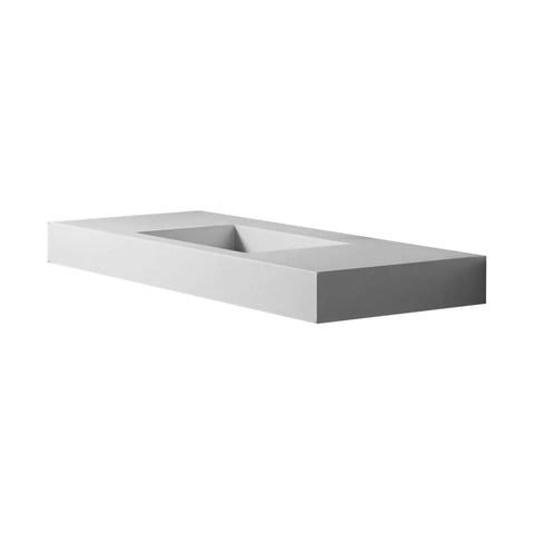 Arba 47" x 19" Solid Surface Basin Single Vanity With Sink in Matte White