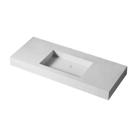Arba 47" x 19" Solid Surface Basin Single Vanity With Sink in Matte White