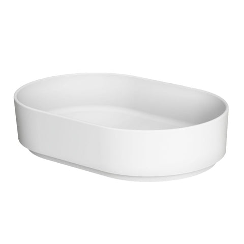 Arba 23" x 15" Solid Surface Basin Vessel Sink in Matte White