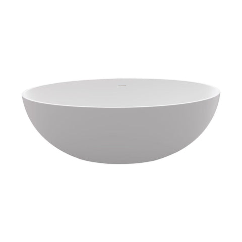 Arba 67" x 39" Extra Wide Freestanding Solid Surface Bathtub in Matte White