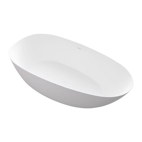 Arba 59" x 31" Freestanding Solid Surface Bathtub in Matte White