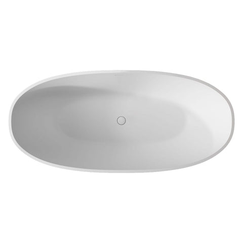 Arba 65" x 30" Freestanding Solid Surface Bathtub in Matte White