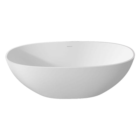 Arba 65" x 30" Freestanding Solid Surface Bathtub in Matte White