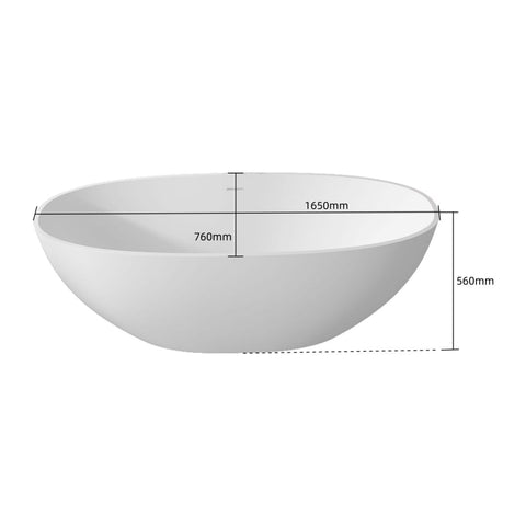 Arba 65" x 30" Freestanding Solid Surface Bathtub in Matte White