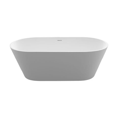 Arba 63" x 30" Freestanding Solid Surface Bathtub in Matte White