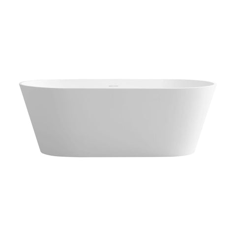 Arba 63" x 30" Freestanding Solid Surface Bathtub in Matte White