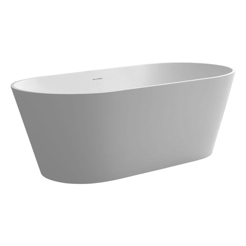 Arba 63" x 30" Freestanding Solid Surface Bathtub in Matte White