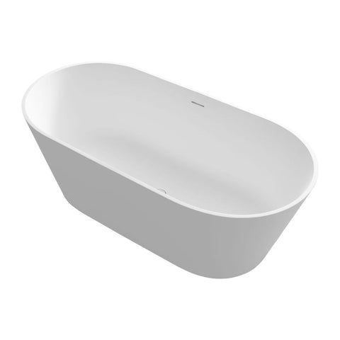 Arba 63" x 30" Freestanding Solid Surface Bathtub in Matte White