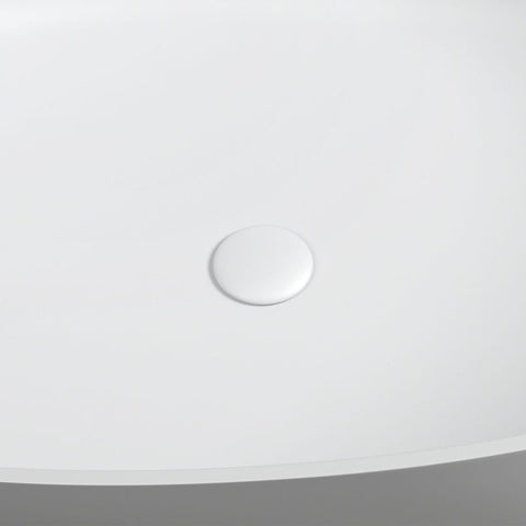 Arba 63" x 39" Extra Wide Freestanding Solid Surface Bathtub in Matte White