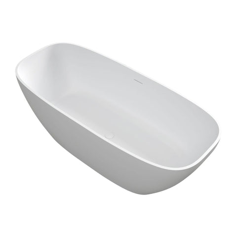 Arba 67" x 30" Freestanding Solid Surface Bathtub in Matte White