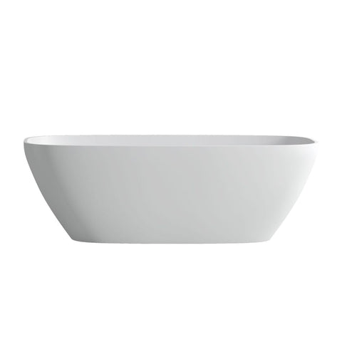 Arba 67" x 30" Freestanding Solid Surface Bathtub in Matte White