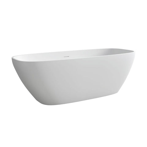 Arba 67" x 30" Freestanding Solid Surface Bathtub in Matte White