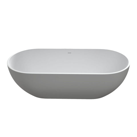 Arba 59" x 30" Freestanding Solid Surface Bathtub in Matte White