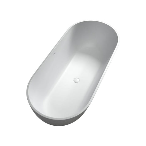 Arba 69" x 30" Freestanding Solid Surface Bathtub in Matte White