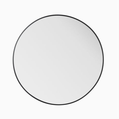 Arba 30" Stainless Steel Framed Circular Bathroom Vanity Mirror in Matte Black