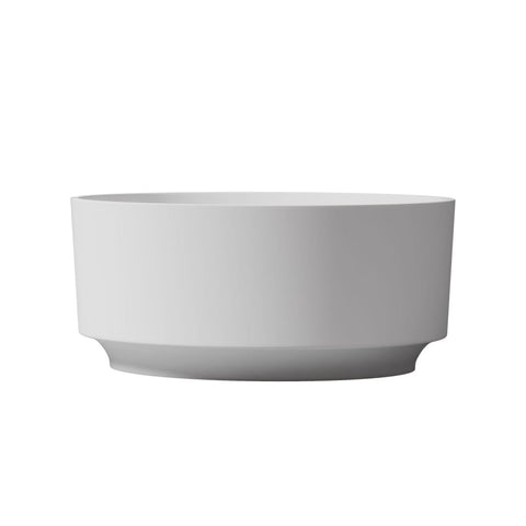 Arba 49" x 49" Circular Freestanding Solid Surface Bathtub in Matte White