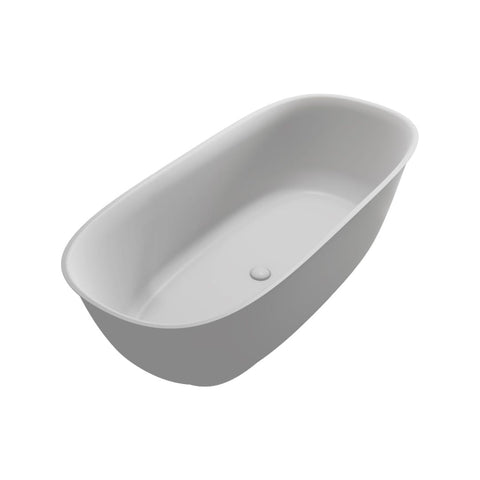 Arba 67" x 30" Freestanding Solid Surface Bathtub in Matte White