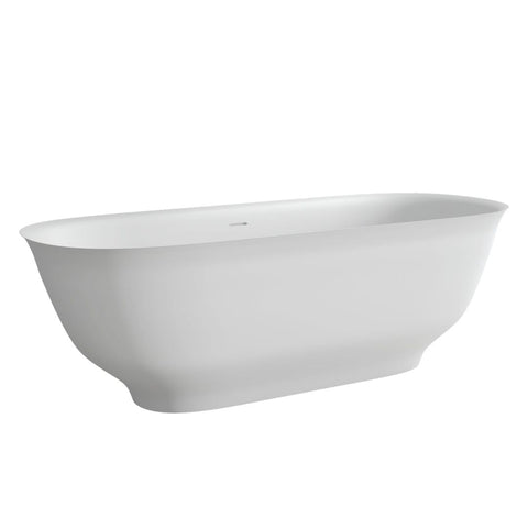 Arba 67" x 30" Freestanding Solid Surface Bathtub in Matte White