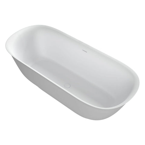 Arba 67" x 30" Freestanding Solid Surface Bathtub in Matte White