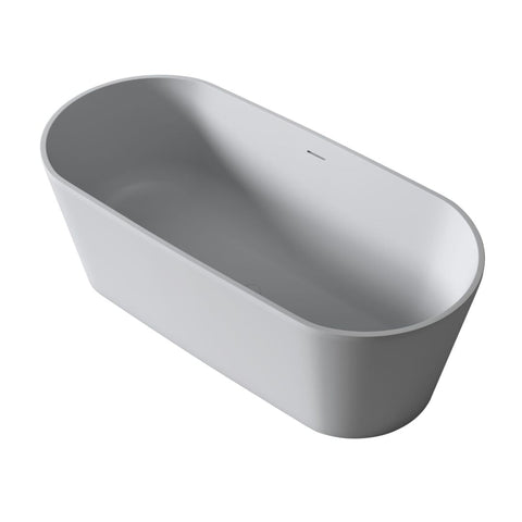 Arba 63" x 30" Freestanding Solid Surface Bathtub in Light Gay