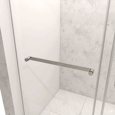 Arba 76" Tall Double Door Shower Door Aluminum and Glass in Brushed Nickel