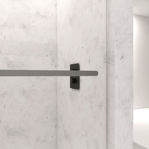 Arba 76" Tall Double Door Shower Door Aluminum and Glass in Brushed Nickel