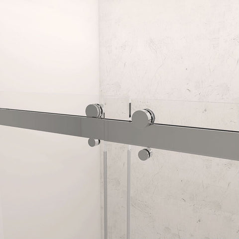 Arba 76" Tall Double Door Shower Door Aluminum and Glass in Chrome