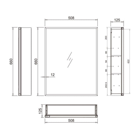 Arba 20" x 26" Rectangular Double Sided Mirror Door Medicine Cabinet in Silver White