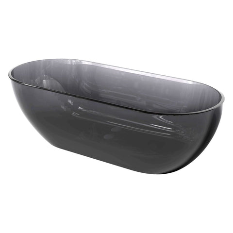 Arba 69" x 30" Freestanding Solid Surface Bathtub in Transparent Gray