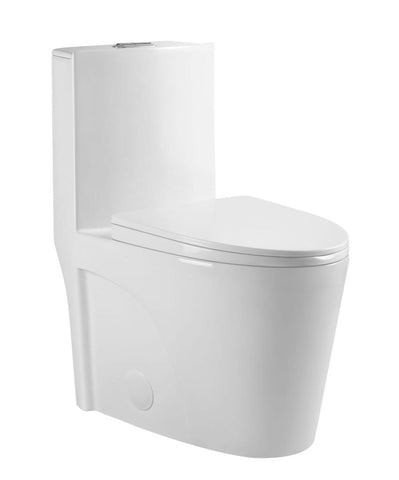 Arba 27" x 16" Dual Flush Standard One Piece Toilet in White