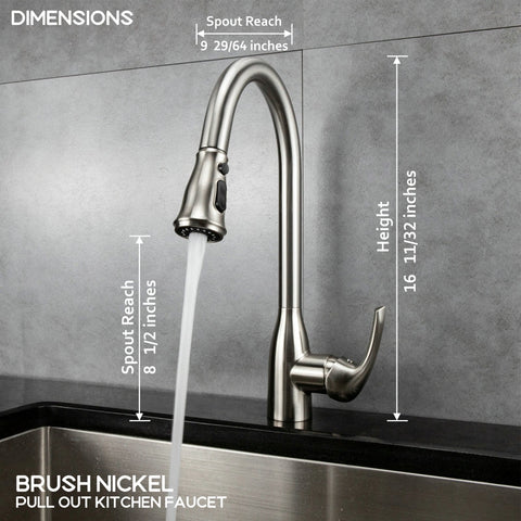 Single Handle Kitchen Faucet with Pull-Out