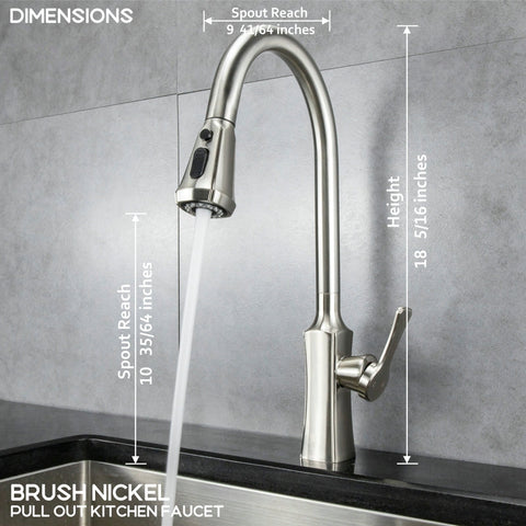 Single Handle Kitchen Faucet with Pull-Out