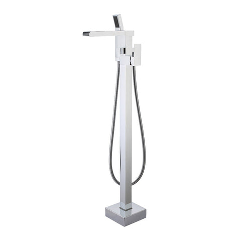 Free Standing Bathroom Tub Faucet Floor Mount Tub Filler Hand Shower Mixer Tap