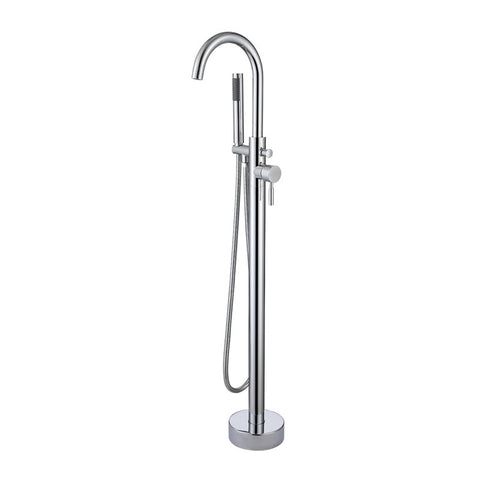 Bath Tub Faucet Waterfall Brushed Nickel Free Standing Tub Filler Mixer Tap