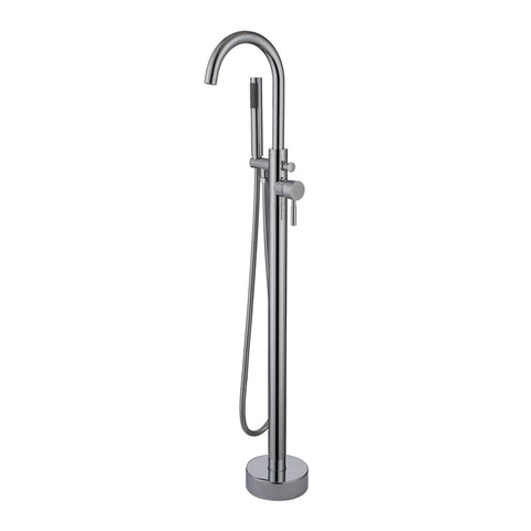 Bath Tub Faucet Waterfall Brushed Nickel Free Standing Tub Filler Mixer Tap