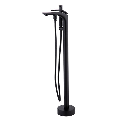 Free Standing Bathroom Tub Faucet Floor Mount Tub Filler Hand Shower Mixer Tap