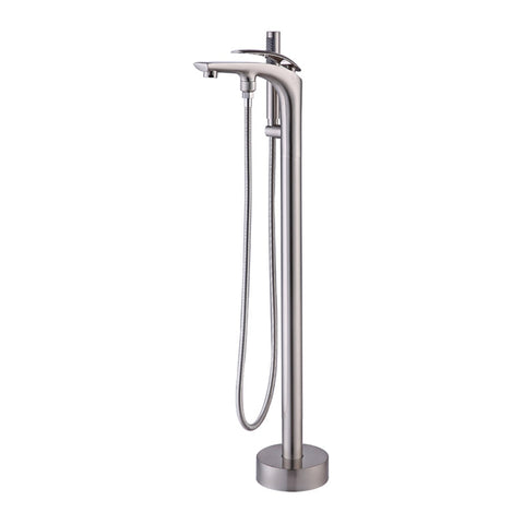 Free Standing Bathroom Tub Faucet Floor Mount Tub Filler Hand Shower Mixer Tap