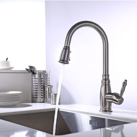 Single Handle Kitchen Faucet with Pull-Out